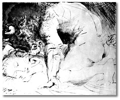 Pablo Picasso Painting Minotaur Caressing A Sleeping Woman